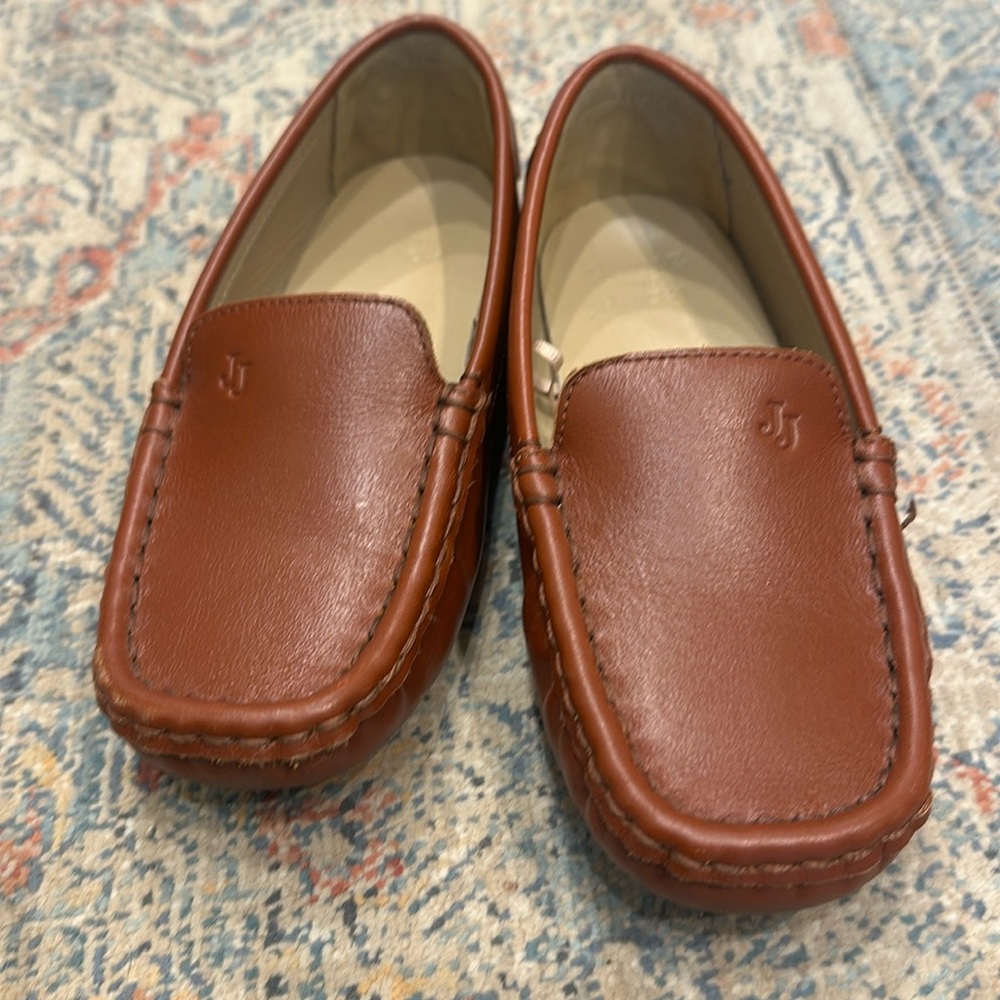 Kids - Janie & Jack Brown leather driving loafers - size 12